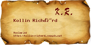 Kollin Richárd névjegykártya